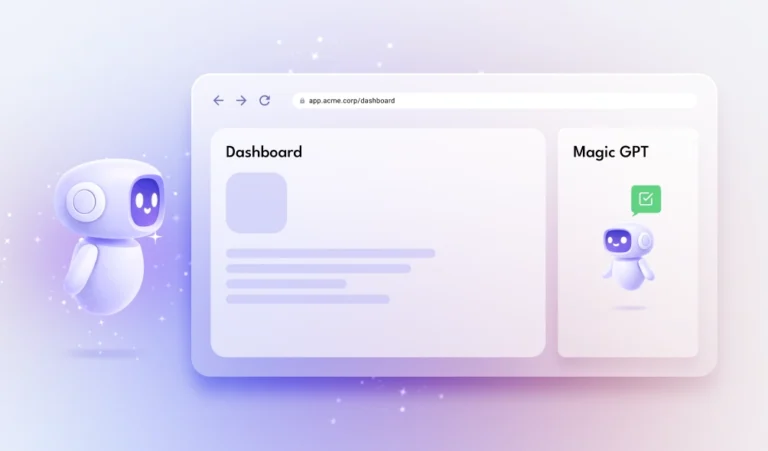 Magic GPT AI tool integrated directly into the assistant's browser dashboard